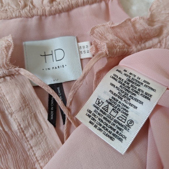 ANTHROPOLOGIE HD in Paris silk Shadow pane halter neck top 2 xs small - Picture 11 of 16